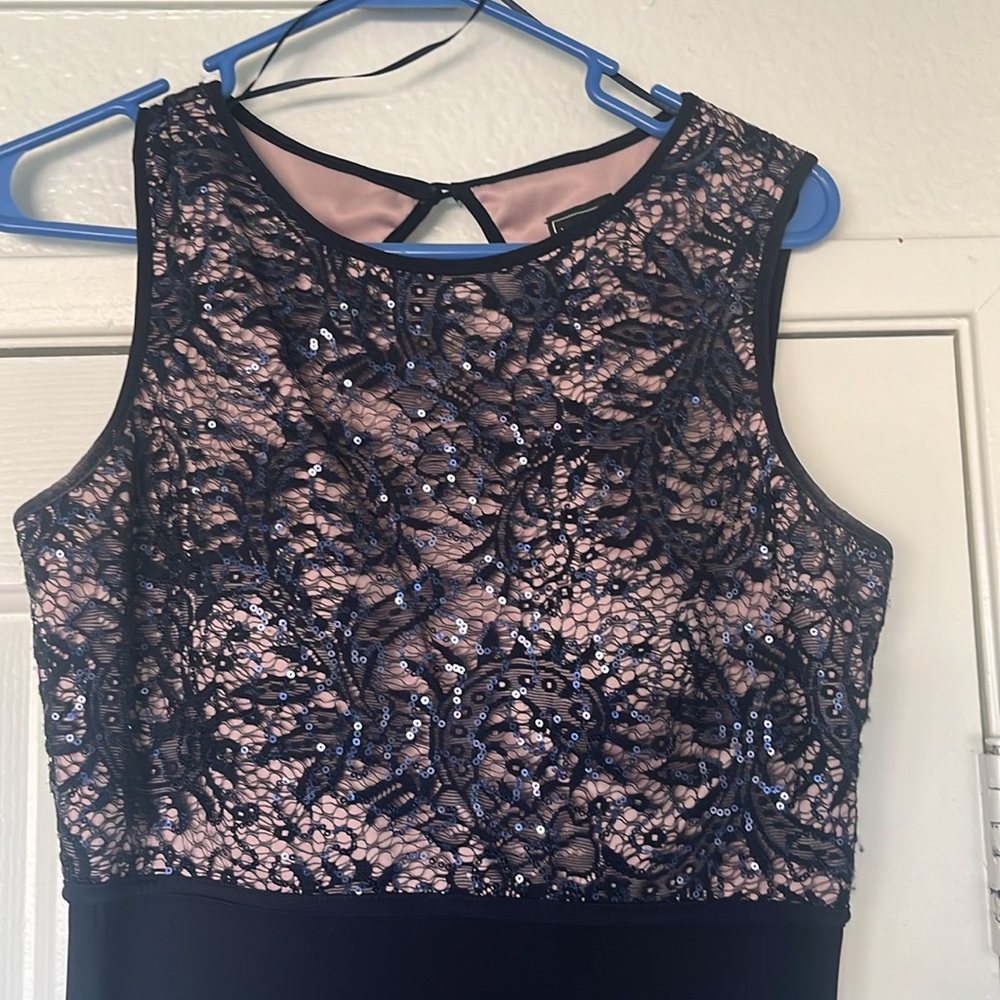 Navy formal dress. Brand Nightway. Size 8 - Picture 2 of 3